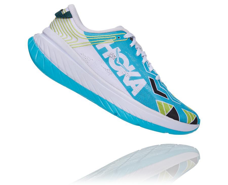 Hoka One One Tenisky Damske Modre/Biele - Ironman Kona Carbon X - 09418-TLDC